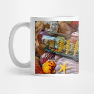 Ship In A Bottle On Seashells Mug